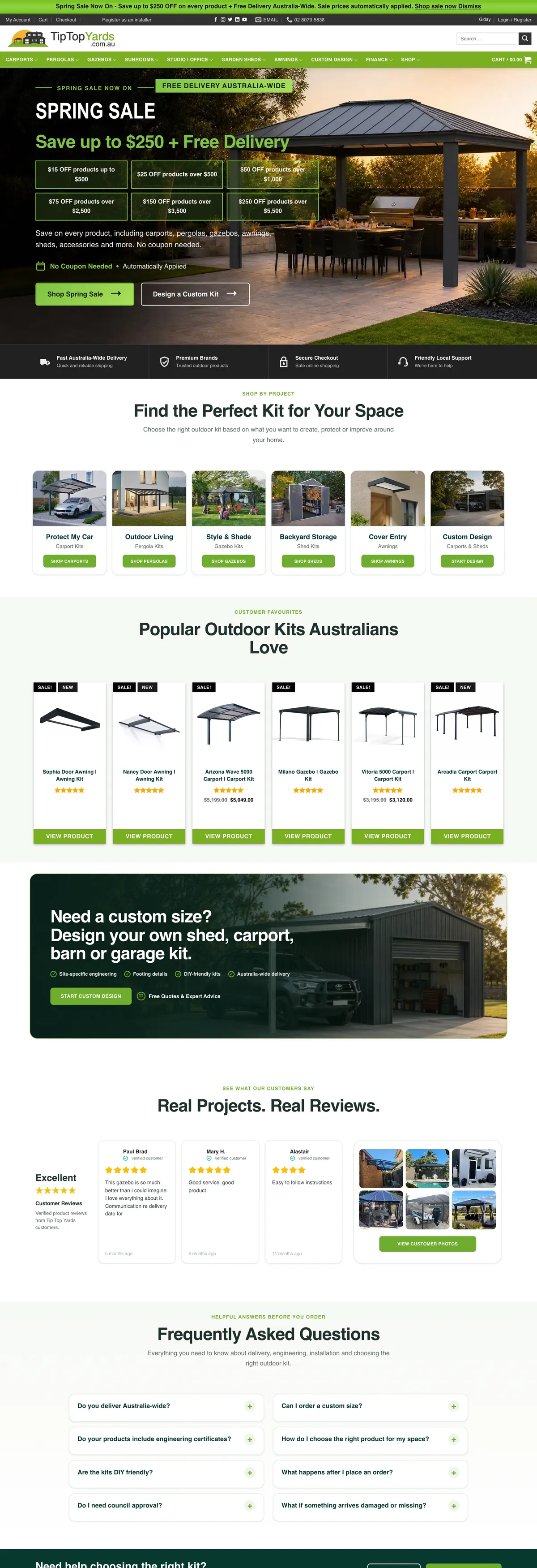 Tip Top Yards website on desktop